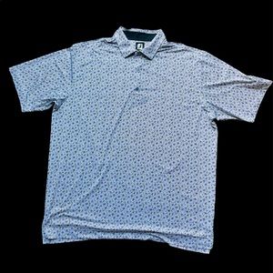 LIKENEW! FootJoy Stretch Polo Floral Print Short Sleeve 2XL Fossil Creek.